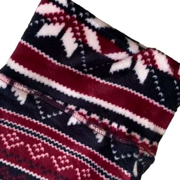 Nautica Burgundy Snowflake 2 Piece Fleece Pajama Set Size Large - Picture 6 of 14